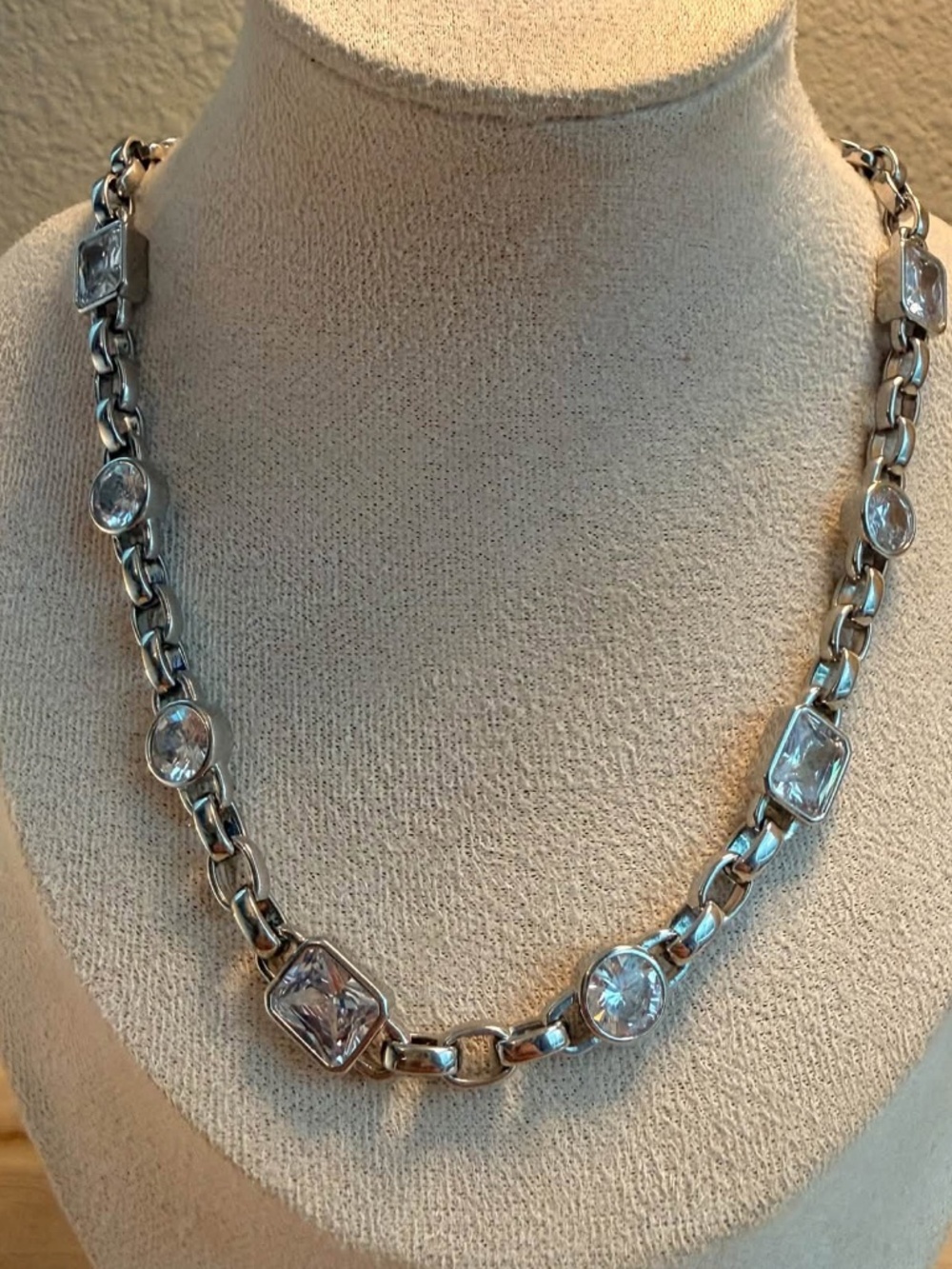 Sterling Silver Layering Necklace With Swarovski Crystal Accents